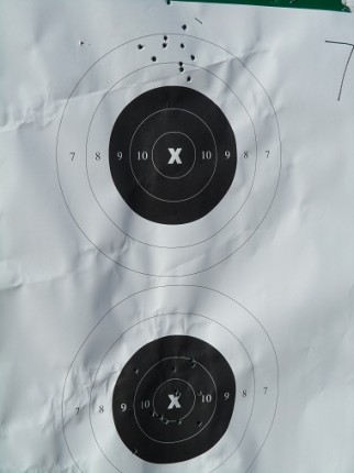 The bottom was irons. The top was my optic. 25m zero.